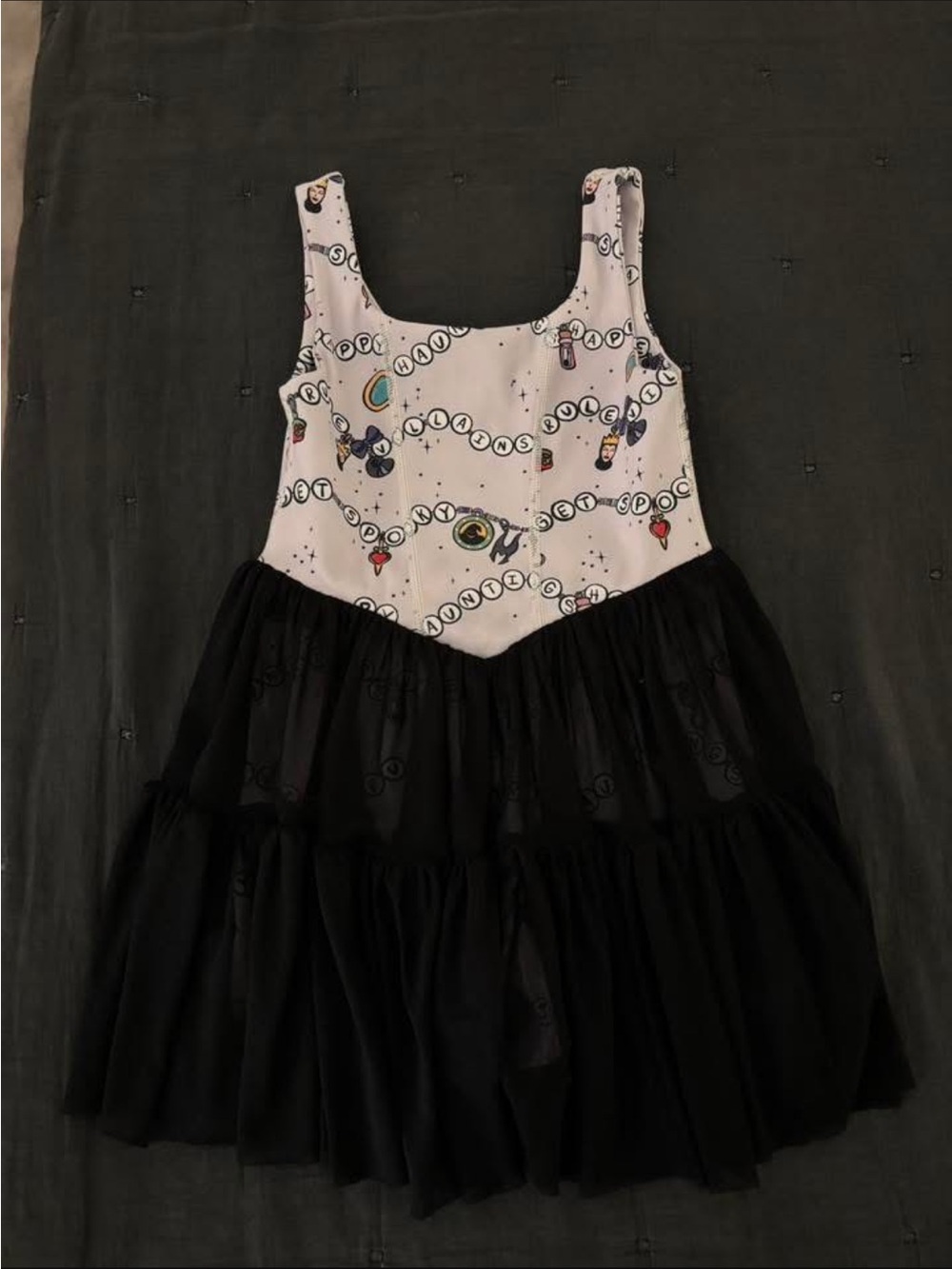 Girls Black Tulle Skirt Halloween Disney Athletic Dress